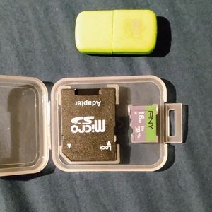 16Gb micro SD card w SD>Micro SD & USB card reader